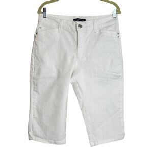 Lee Womens Classic Fit Capri Pants 10P White Stretch Pedal Pushers
